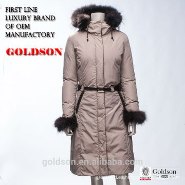 2017 estilo de abrigo de moda largo caliente real de piel de visón capucha mujeres pato de invierno hasta la chaqueta